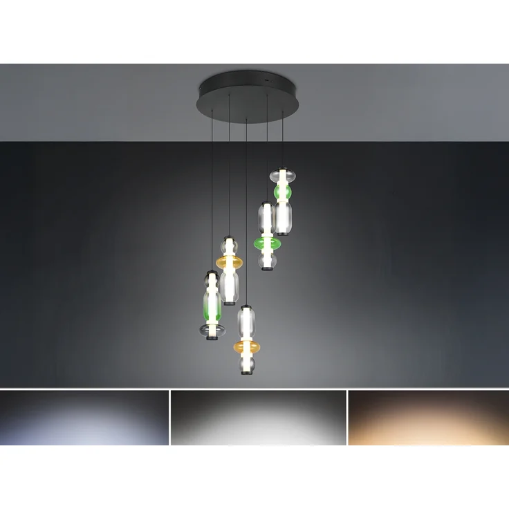 Moderne LED Pendelleuchte MINERVA 5-flammig, höhenverstellbar Ø 42cm – Bild 4