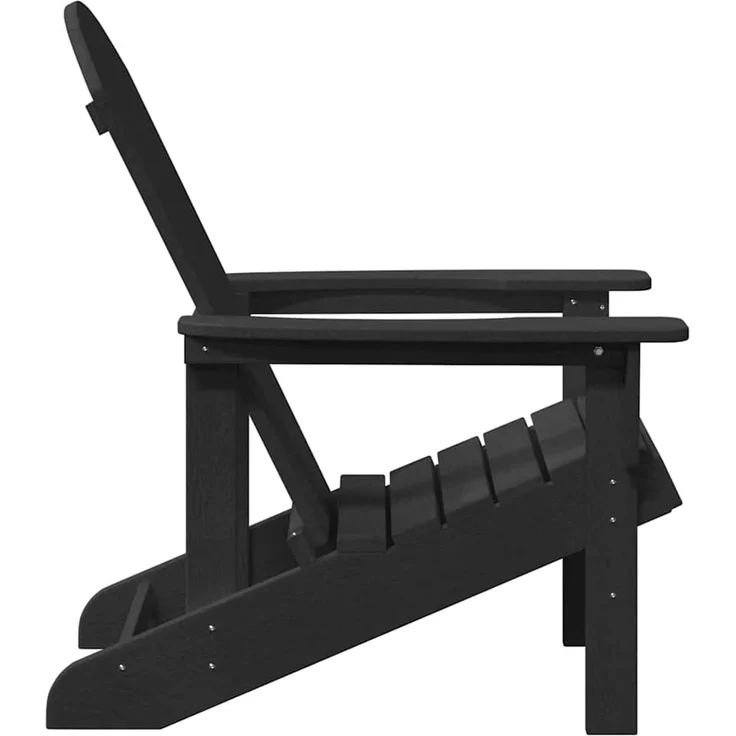 2er Set Gartenstuhl, Balkonstuhl Schwarz 82 x 74 x 92 cm Polyethylen – Bild 6