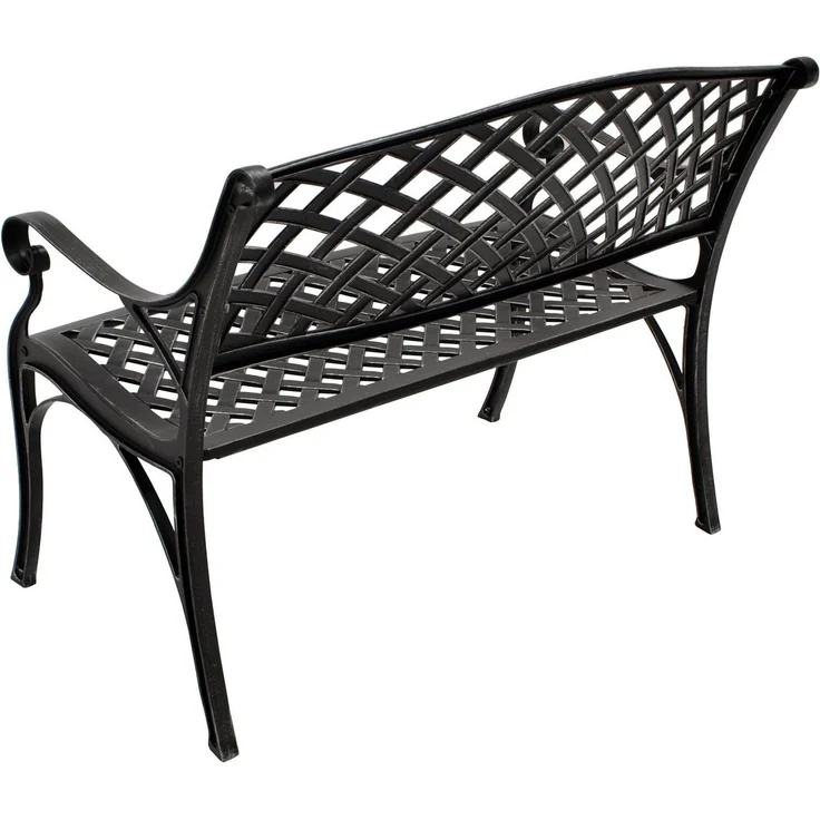 DEGAMO Gartenbank OXFORD (1-St), Stilvolle Gartenbank aus wetterfestem Aluminiumguss, GRAU-ANTIK – Bild 2