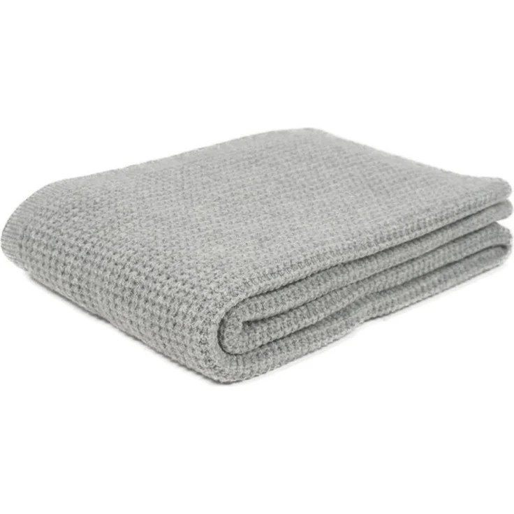 Wolldecke Merino Emma 130x170 Farbe: Grau – Bild 2