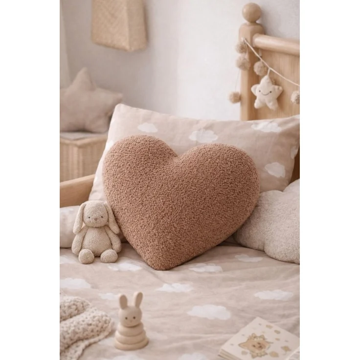 BABEES Dekokissen DEKOKISSEN Boucle Kuschelkissen Herz Wolke GROß 40x25, XXL 60x35 cm, Wolkenkissen Deko Kissen Geschenk Baby Kinderzimmer Babyshower – Bild 3