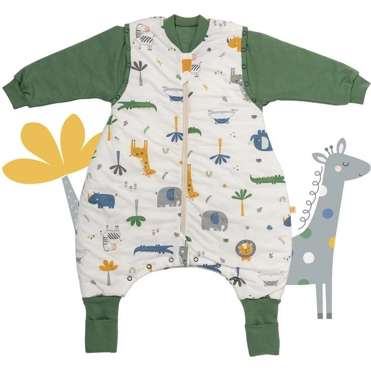 Schlummersack Kinderschlafsack, Schlafsack mit Füßen und umklappbaren Bündchen, 2.5 Tog OEKO-TEX