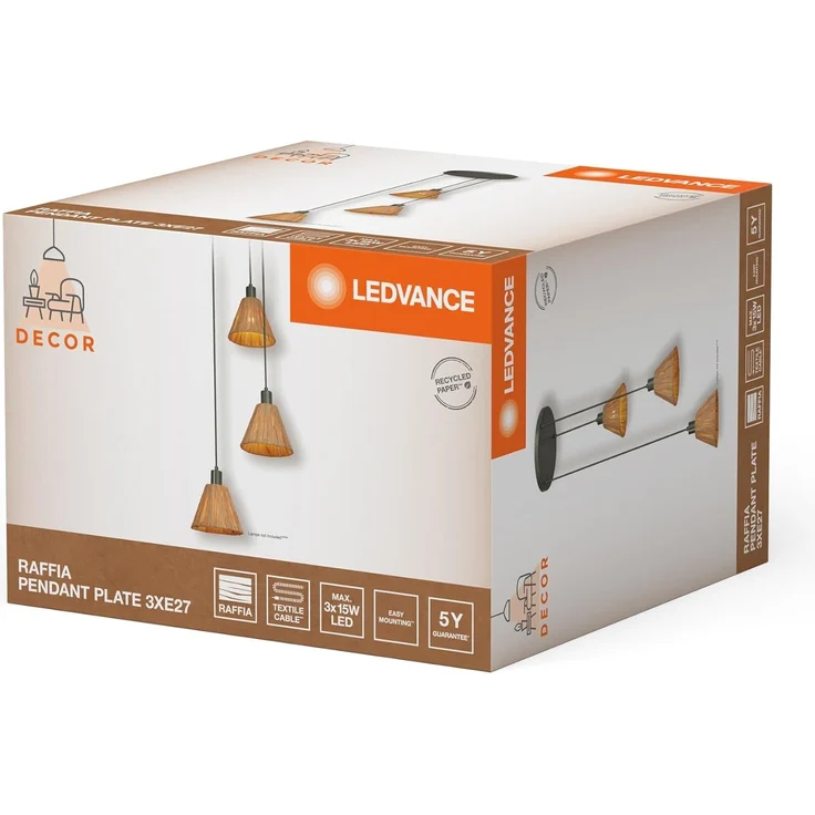LEDVANCE Decor Raffia Pendelleuchte 3XE27 Grün – Bild 8