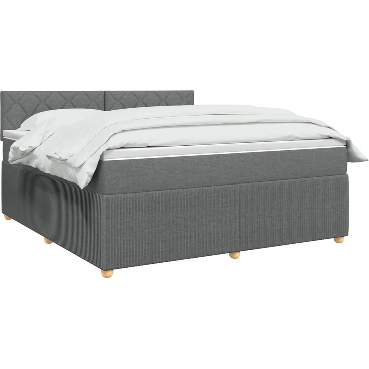 vidaXL Boxspringbett mit Matratze Dunkelgrau 140 x 190 cm Stoff 3451469 – Bild 3