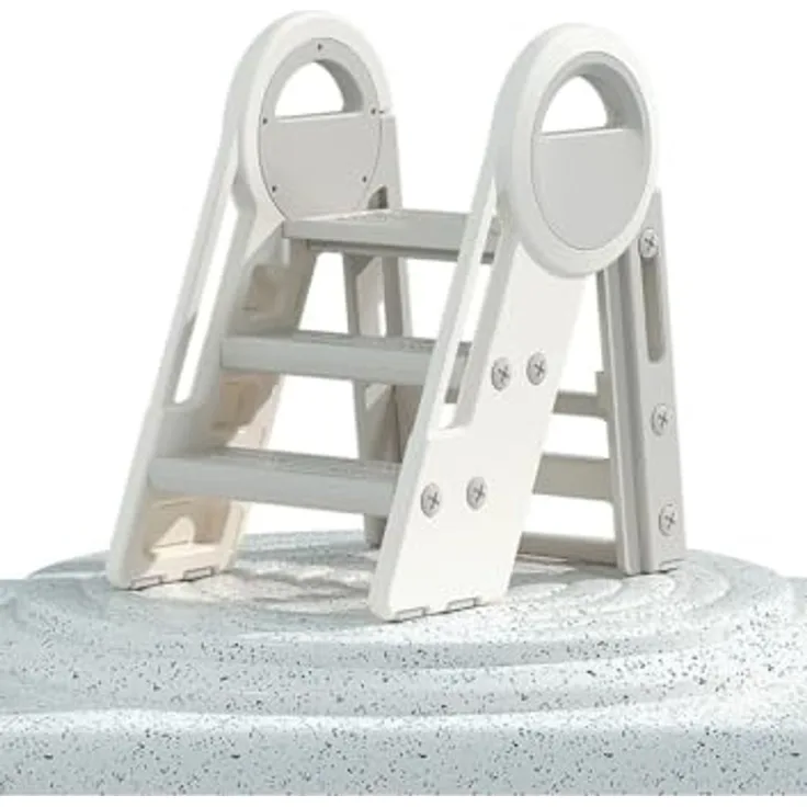 habeig Tritthocker Klappbarer Kindertritt 2-3 Stufen 65 cm Höhe bis 75 kg Kinderleiter, 2-3 Trittstufen einstellbar