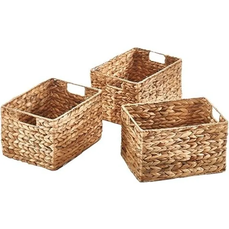 Kobolo Aufbewahrungskorb Regalkörbe Gr. M im 3er Set aus Wasserhyazinthe