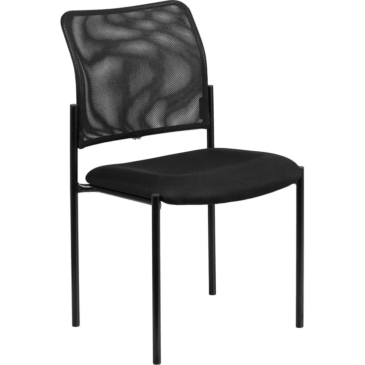 Flash Furniture Jana Comfort Beistellstuhl, stapelbar, Stahl, Schwarz