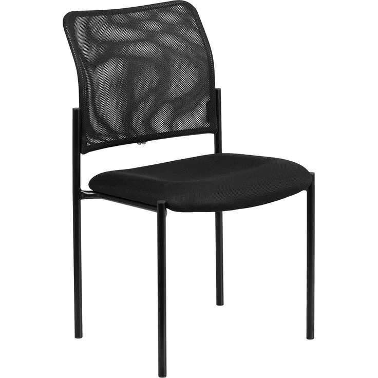 Flash Furniture Jana Comfort Beistellstuhl, stapelbar, Stahl, Schwarz