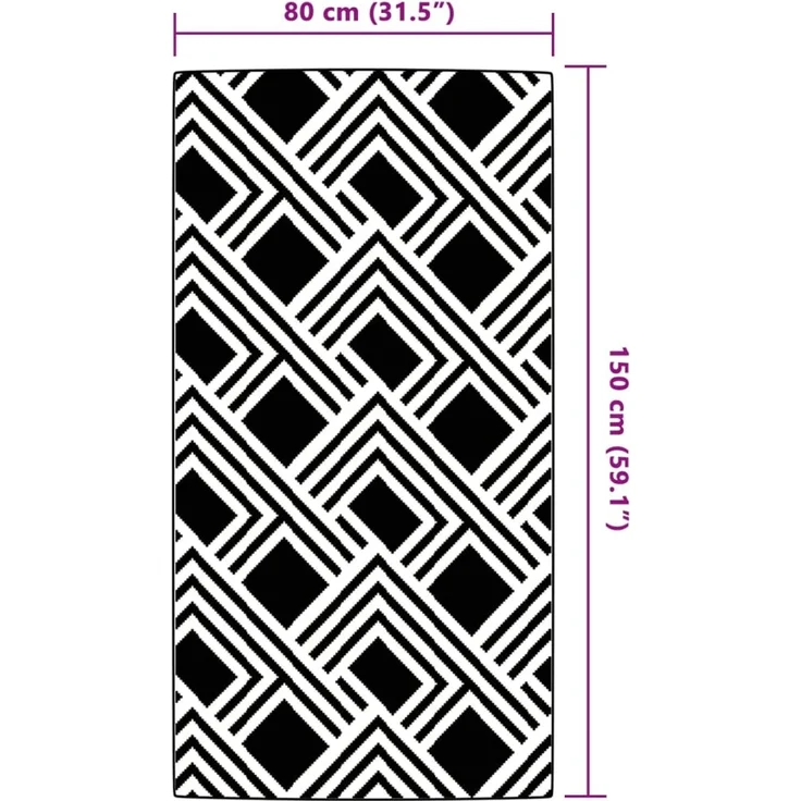 vidaXL Outdoor-Teppich ARAKIL Grau 80x150 cm PP 368561 – Bild 6