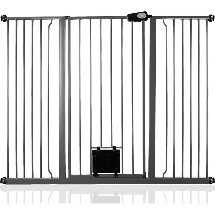 Bettacare Haustier-Tor mit Cat Flap effektive Barriere für Haustiere (139. 8cm - 147. 4cm, Grau)