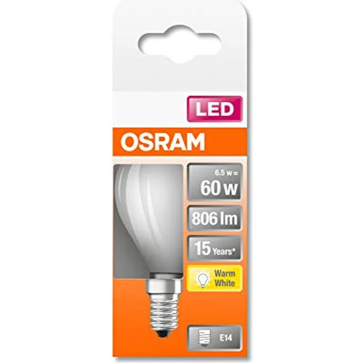 Osram E14 LED-Leuchtmittel Tropfenform, 5,5 W, 806 lm, 2.700 K, smokeyfarbend, 15.000 Stunden Lebensdauer – Bild 2