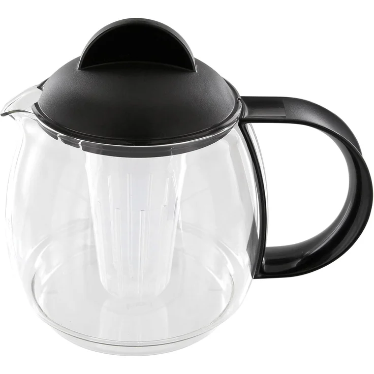 Teekrug 1,8 L, mit Sieb, schwarzem Griff und Deckel – Bild 1