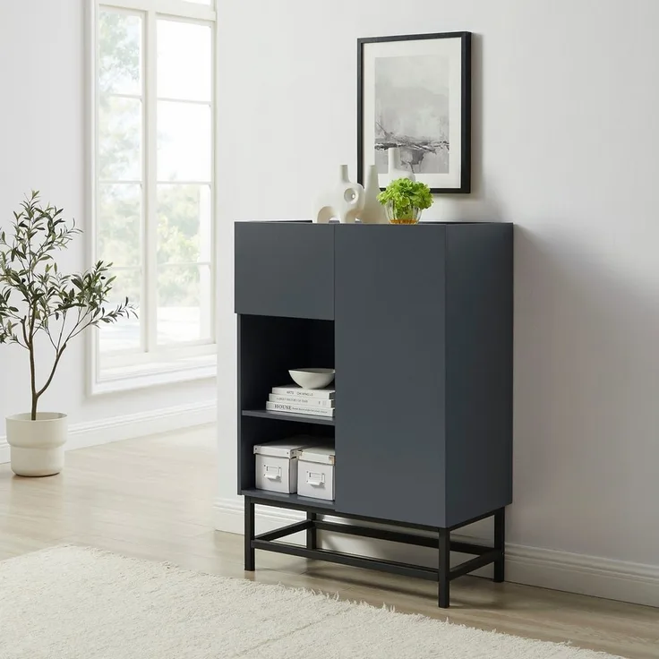 OTTO home Highboard Azly, pflegeleichte Melaminoberfläche, robustes Metallgestell, ABS-Kanten