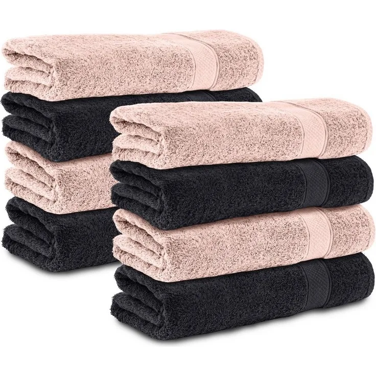 Komfortec Badetücher 100% Baumwolle, 470 g/m², Frottee (8-St), Handtücher 70x140 cm Set, Weich