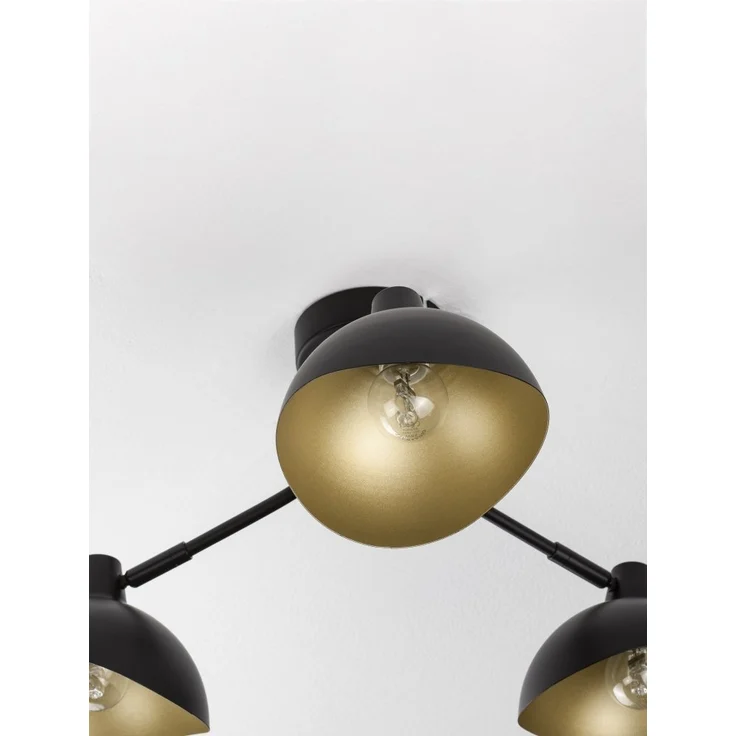 Nova Luce 9555807 GETI Deckenleuchte mit Leuchtenarm 3-flammig Schwarz Gold E14 – Bild 5