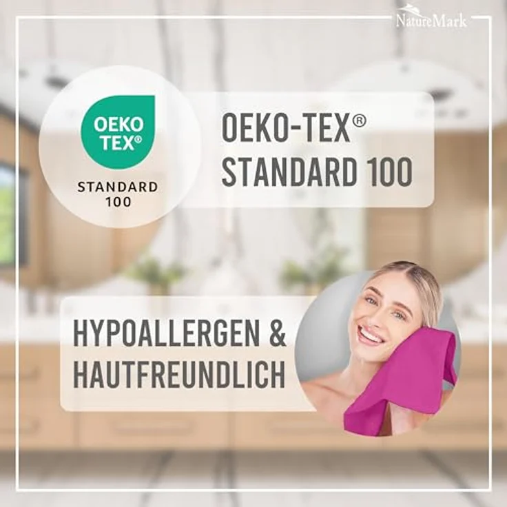 NatureMark Gästetücher – 20er Pack (30x50 cm), 100% Baumwolle, Oeko-TEX Zertifiziert, weich, saugfähig und pflegeleicht – Für Bad, Gäste & Spa – Pink – Bild 8