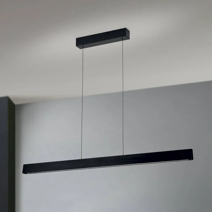 Orion LED-Hängelampe Tara, schwarz, 120 cm, Alu/Stahl mit CCT-Funktion und Tastdimmer, höhenverstellbar
