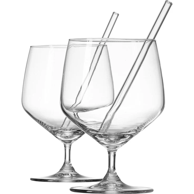 2er-Set Gin-Gläser mit Trinkhalmen Soda – Bild 1