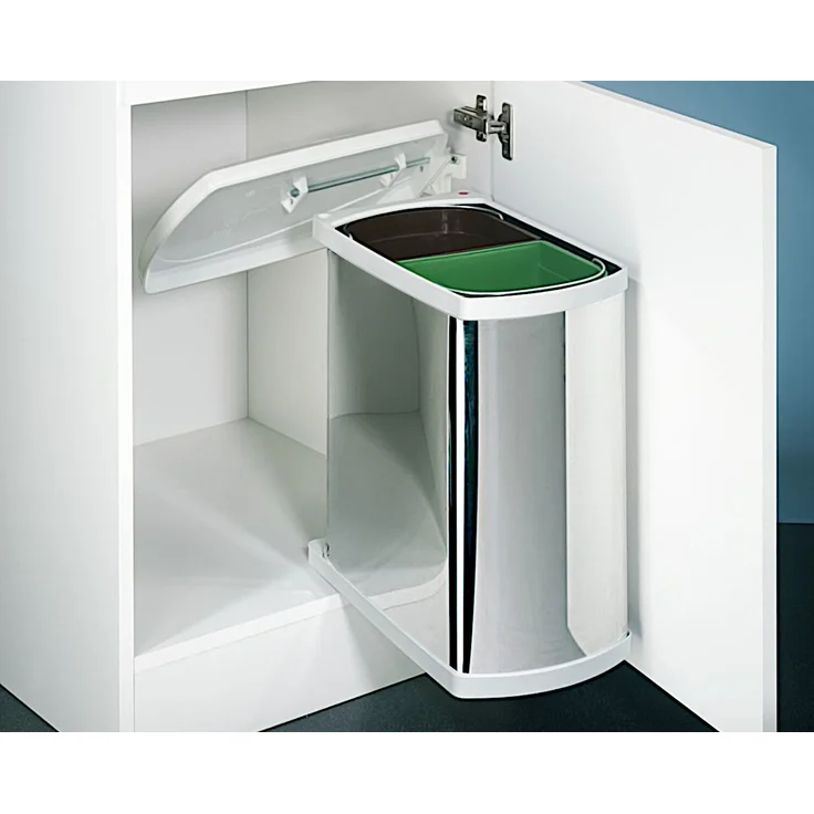 HAILO Abfallsorter 16 (2x8) Liter DUO-3416 ab 45 cm Schrankbreite, weiß – Bild 8