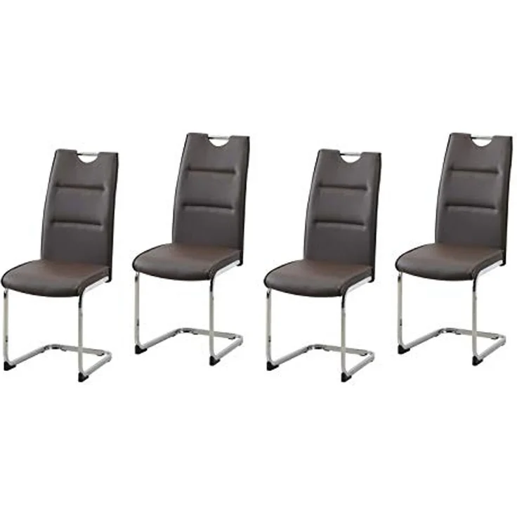 HTI-Line Esszimmerstuhl Schwingstuhl 4er Set PU braun DannyC (Set, 4 St), Freischwinger Esszimmerstuhl Kunstleder – Bild 1
