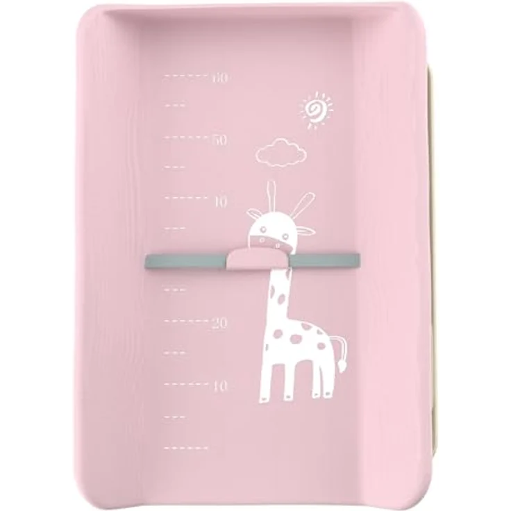 Wickeltisch, zusammenklappbar, mit Aufbewahrungskorb, Struktur aus Eisen, max. Belastung 25 kg, für Neugeborene, ergonomisches Design, Wickeltisch, 75 x 68 x 83–91 cm (A) Rosa – Bild 3