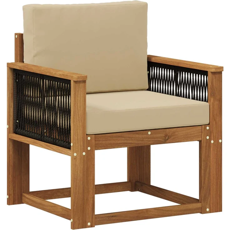 vidaXL Outdoor Mittelsofa Massivholz Akazie Natur 3438832 – Bild 2
