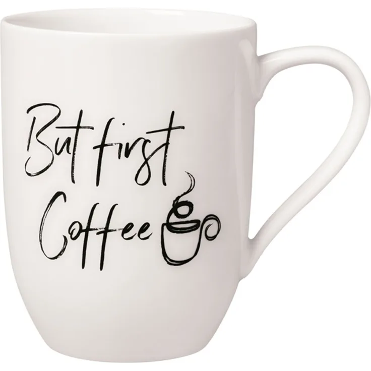 Villeroy & Boch Statement Becher mit Henkel But First Coffee