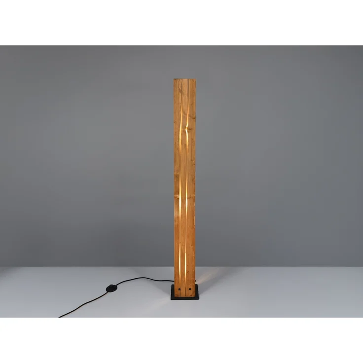 Kleine dimmbare LED Stehleuchte mit Naturholz, Höhe 120cm – Bild 7