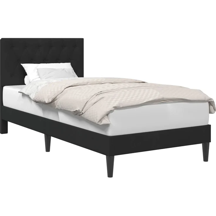 vidaXL Bettrahmen mit Kopfteil Schwarz 100 x 200 cm Samt 42027647 – Bild 2