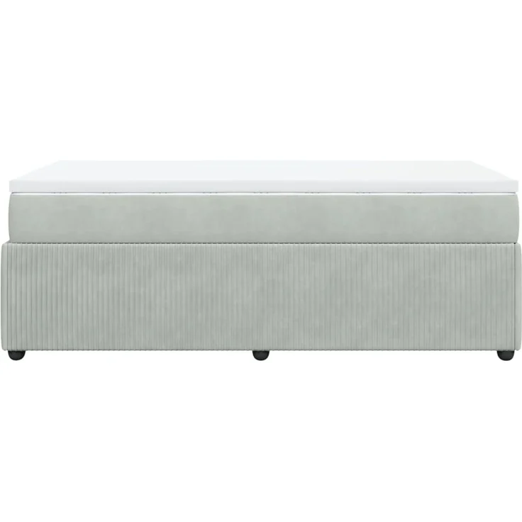 vidaXL Boxspringbett mit Matratze Hellgrau 90x190 cm Samt 3285608 – Bild 8