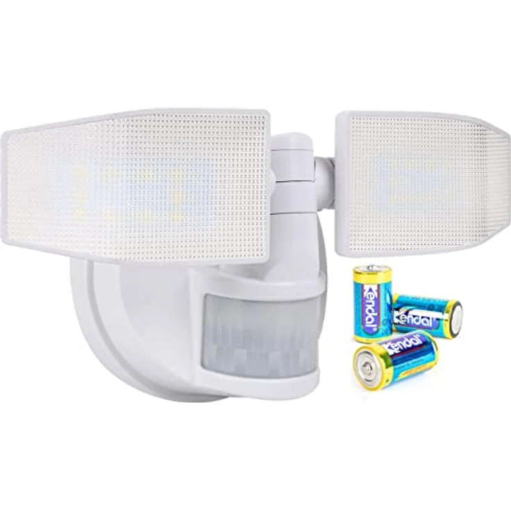 Northpoint LED Wandstrahler Bewegungsmelder 2 Fluter-Köpfe Schwenkbar Batterie 400L – Bild 2