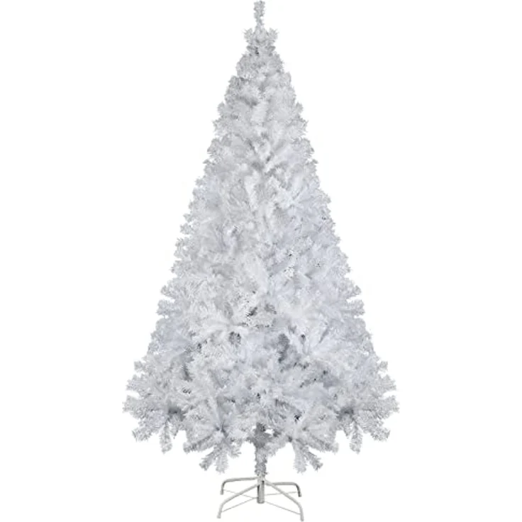 Salcar Künstlicher Weihnachtsbaum Künstlicher Tannenbaum Weihnachtsbaum Weiß Christbaum mit Ständer, Nordmanntanne, 210cm, 1025 PVC Nadeln, für Zuhause, Wohnzimmer, Hof, Weihnachtsfeier – Bild 1