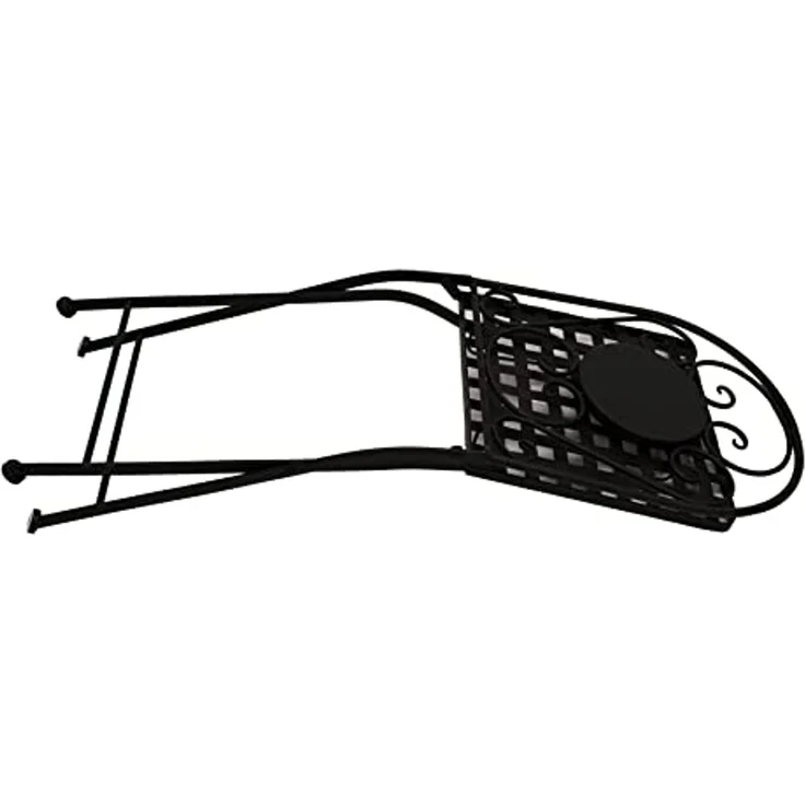 DEGAMO SIENA Balkonset 3-teilig, Metall + Mosaik, schwarz/grau, Tisch 90x45cm halbrund – Bild 5