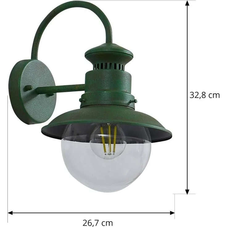 Lindby Außen-Wandleuchte Celinor, Metall, Grün IP44, 1 x 15 W LED – Bild 5