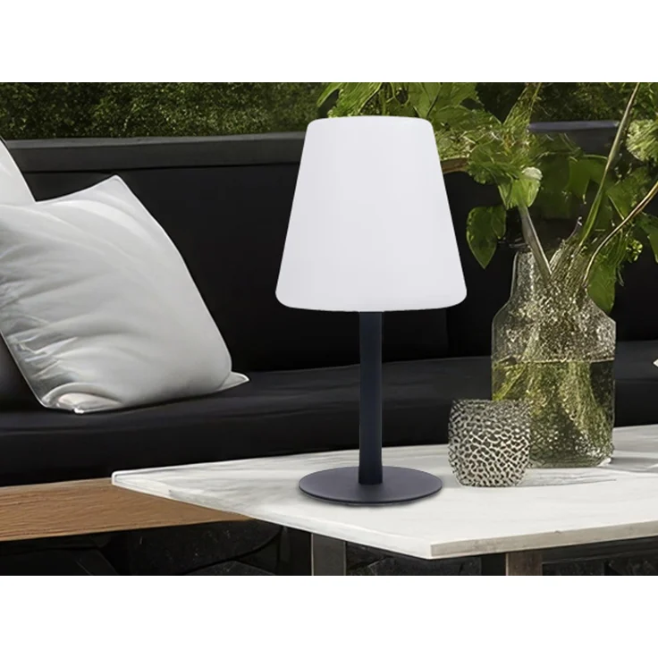 Solar Tischleuchte Outdoor, per USB & Solar aufladbar, Höhe 25cm – Bild 7