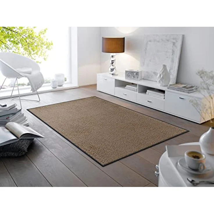 wash+dry Flachwebeteppich Esposa, rechteckig 120x180 cm, uni in Taupe, waschbar, Oeko-Tex® Standard 100, Made in EU – Bild 2
