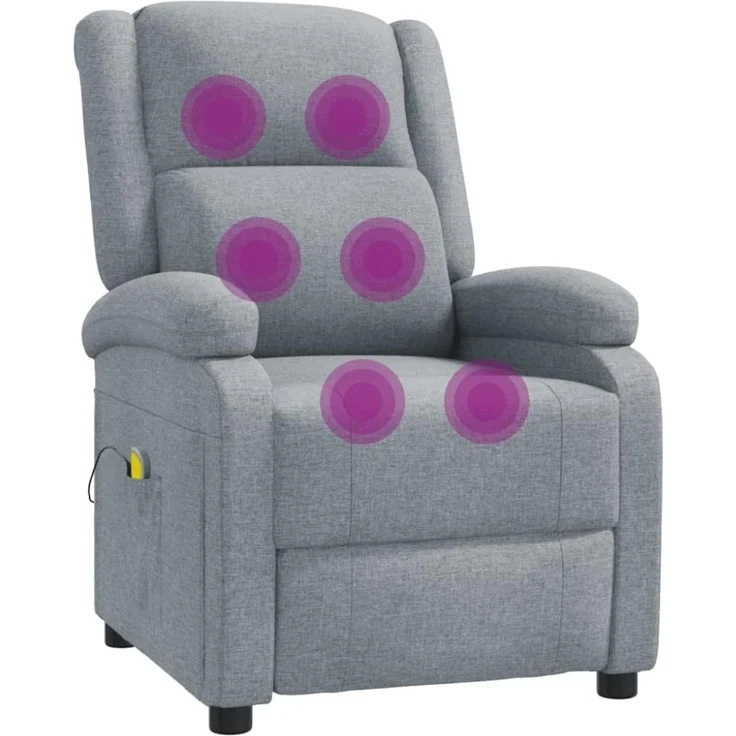vidaXL Massagesessel Hellgrau Stoff 340936 – Bild 2
