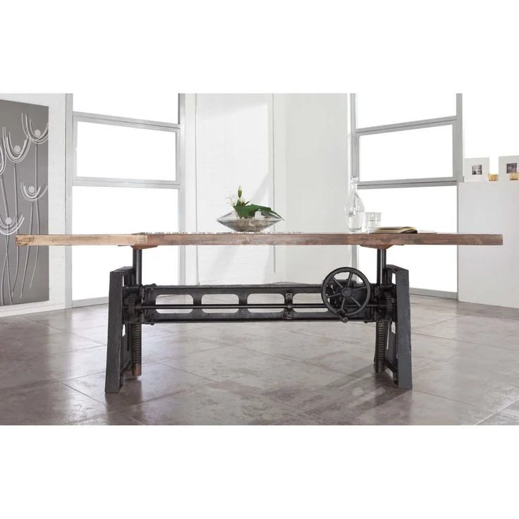 Esstisch Altholz höhenverstellbar 240x100x75-105 mehrfarbig lackiert INDUSTRIAL #25 – Bild 3