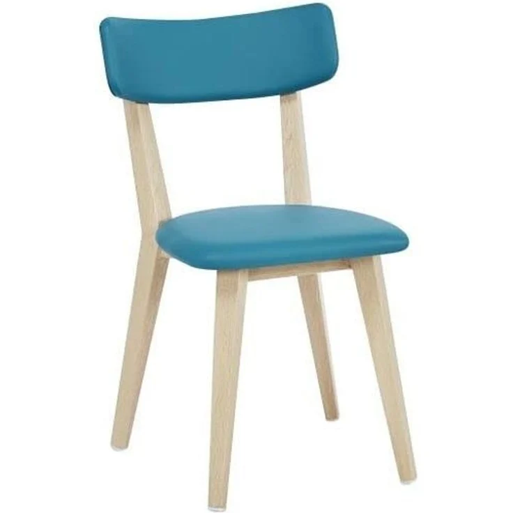 DKD Home Decor Esszimmerstuhl, Blau, Polyurethan, Metall (51 x 46 x 76 cm)