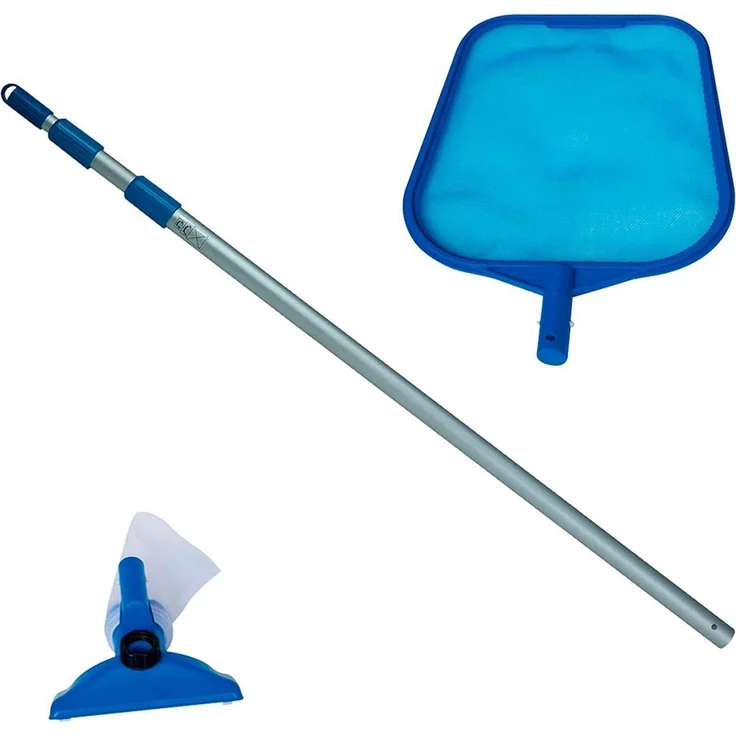 Intex Poolbodensauger Pool-Reinigungsset–Laubkescher, Bodenreiniger & Teleskopstange 239 cm, (Reinigungsset, 4-St, Komplettset), Pool Maintenance Kit, Pool Reinigungsset – Bild 1