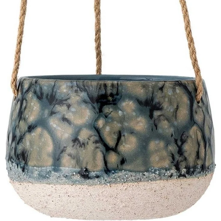 Bloomingville Blumentopf Bloomingville Blumentopf Hänger MOWBRAY Blau Grün 15 cm – Bild 3