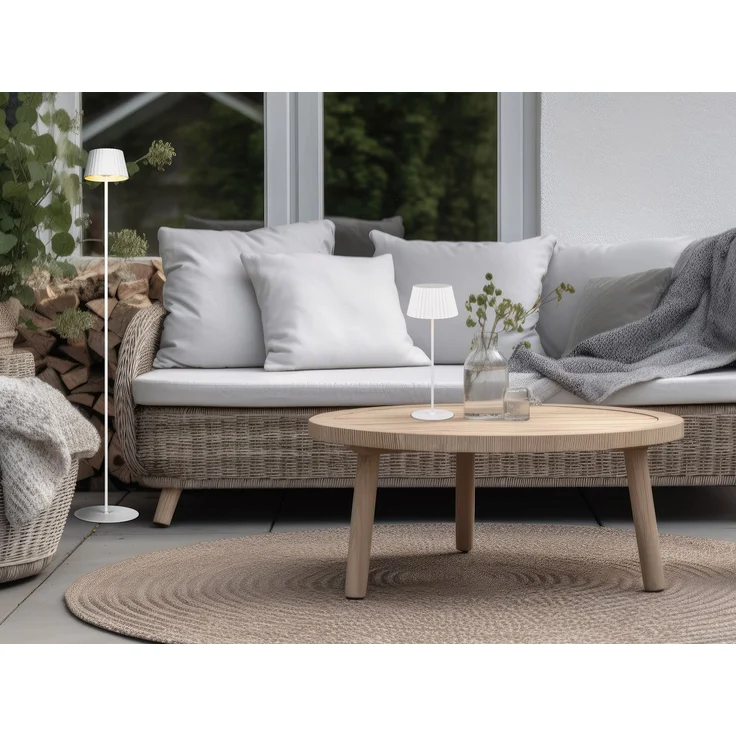 'Suarez' Akku Stehlampe, für Outdoor, kabellos in Weiß, klein 123cm – Bild 9