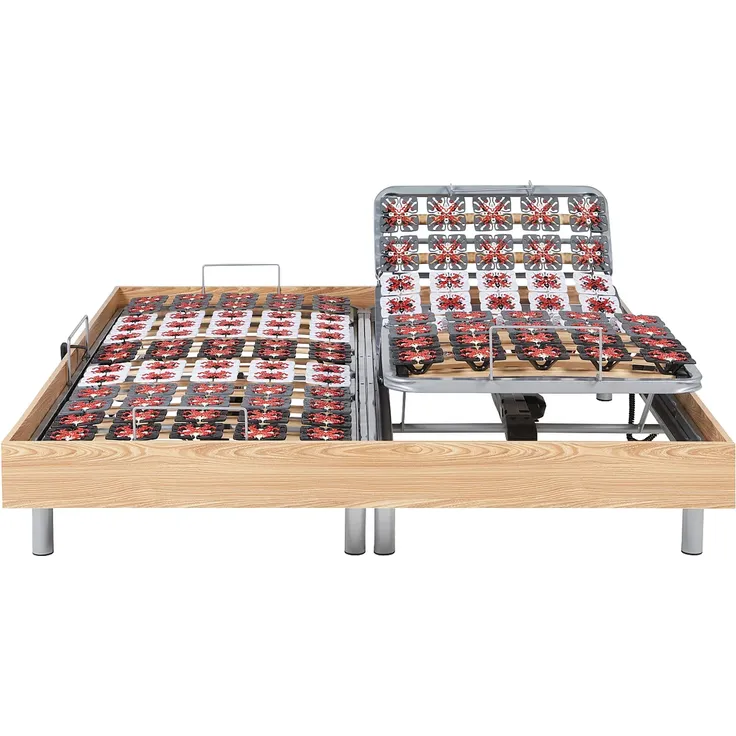 Relax-Bettgestell 2x65 Modulteller - 2 x 80 x 200 cm - Eichefarben - DREAMEA – Bild 3