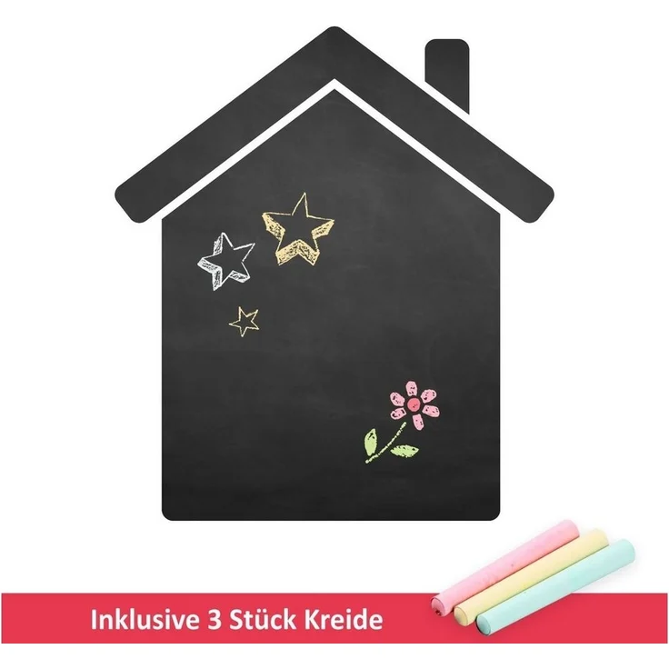 nikima Wandtattoo Haus (Folie), selbstklebende Tafelfolie/ Kreidefolie inkl. 3 Stück Kreide – Bild 2