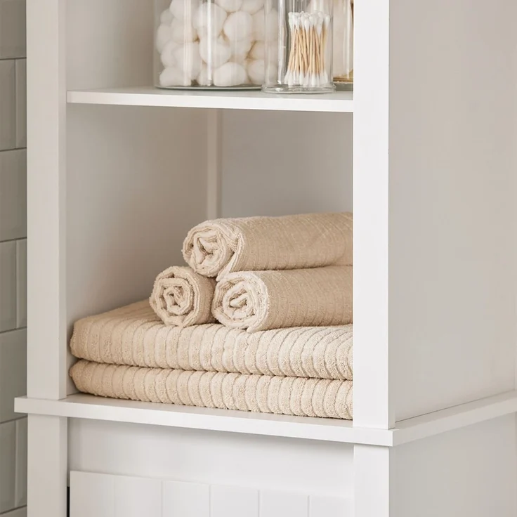 SoBuy BZR102-W Badezimmer-Hochschrank, MDF, Lackiert, Weiß, 45 x 171 x 35 cm – Bild 9