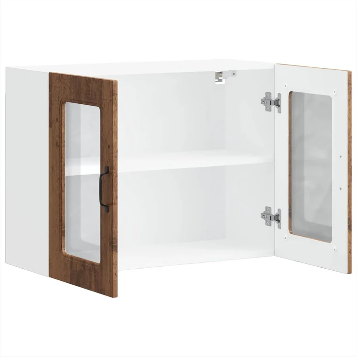 vidaXL Küchen-Hängeschrank mit Glastür Altholz-Optik Holzwerkstoff 853615 – Bild 9