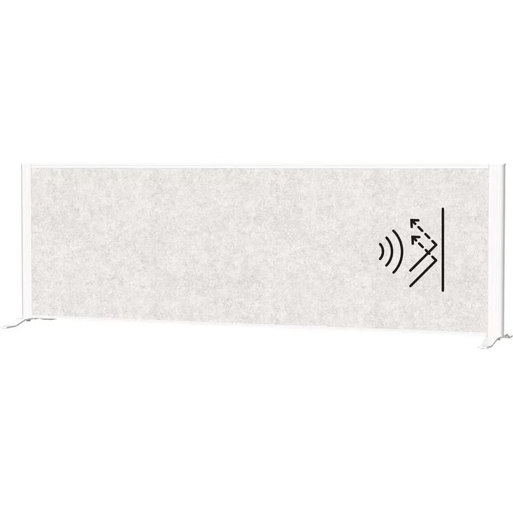 MAUL Tisch Trennwand Akustik MAULconnecto 160x50 cm | Raumteiler für Schreibtisch, Sideboard | Raumtrenner mit Standfüßen | Akustikvlies (4000 g/m²) als Sichtschutz und Schalldämmung