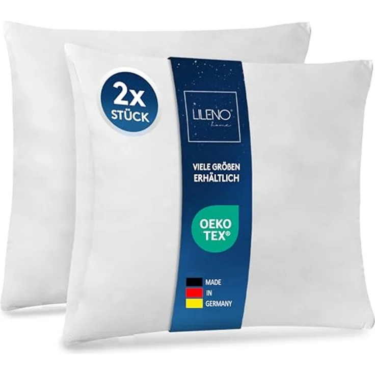 LILENO HOME Kissenfüllung 80x80 (2er Set) | Pralle Füllung aus Rebound-Hohlfaser für Couch- & Dekokissen | Hygienisch und hypoallergen, Made in Germany, Oeko-Tex Klasse 1 – Bild 1