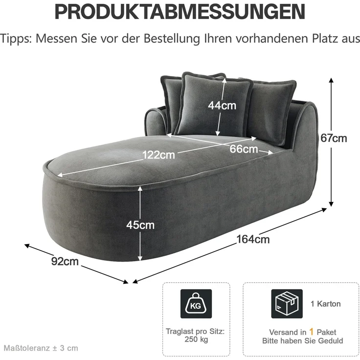 ZUBALIYA SchlafSofa mit Chenille - Bezug, mit breiten Armlehnen, mit Schaumstoffpolsterung, aus Chenille, für Wohnzimmer und Apartments – Bild 4