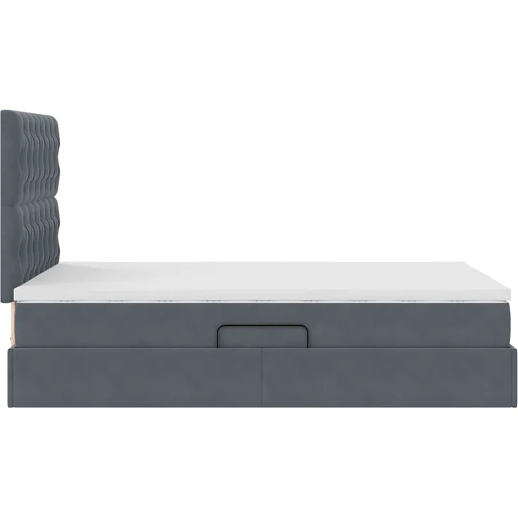 vidaXL Aufbewahrungsbett mit Matratze Dunkelgrau 120 x 200 cm Samt 3372082 – Bild 10